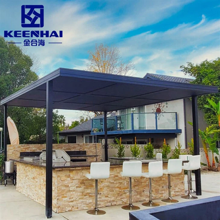 Aluminium pergola dengan bumbung louvered
